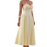 Vestido midi amarelo limão