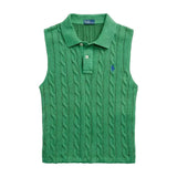 Camisa polo cropped de tricô