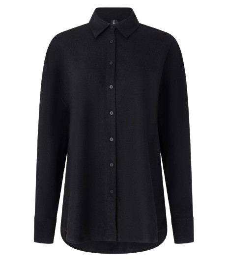 Camisa Alongada Viscolinho PRETA