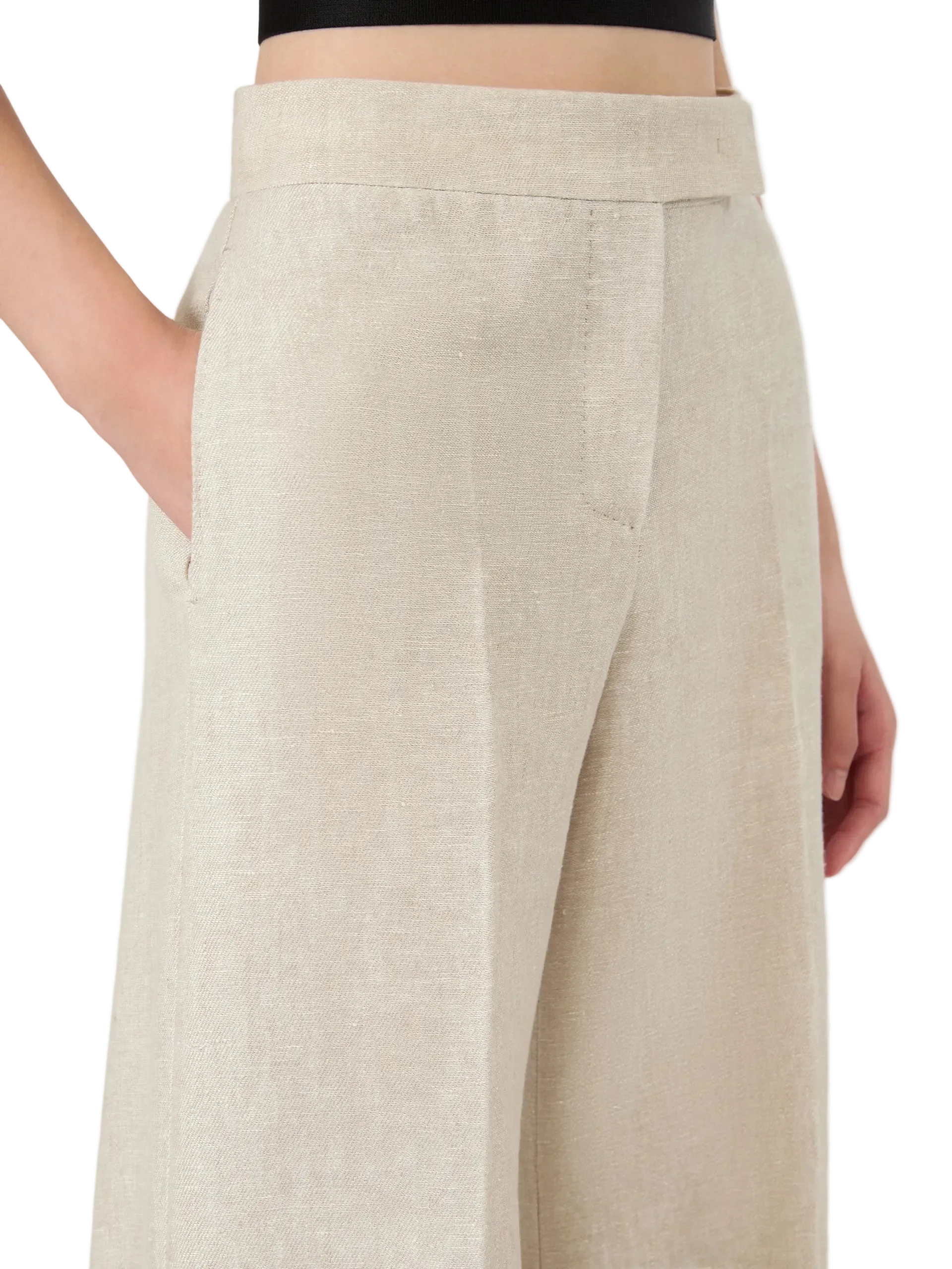 Calça em Linho Sarjado