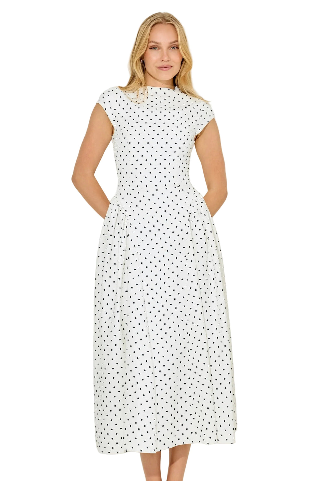 Vestido Midi De Bolinhas