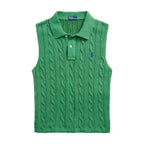 Camisa polo cropped de tricô