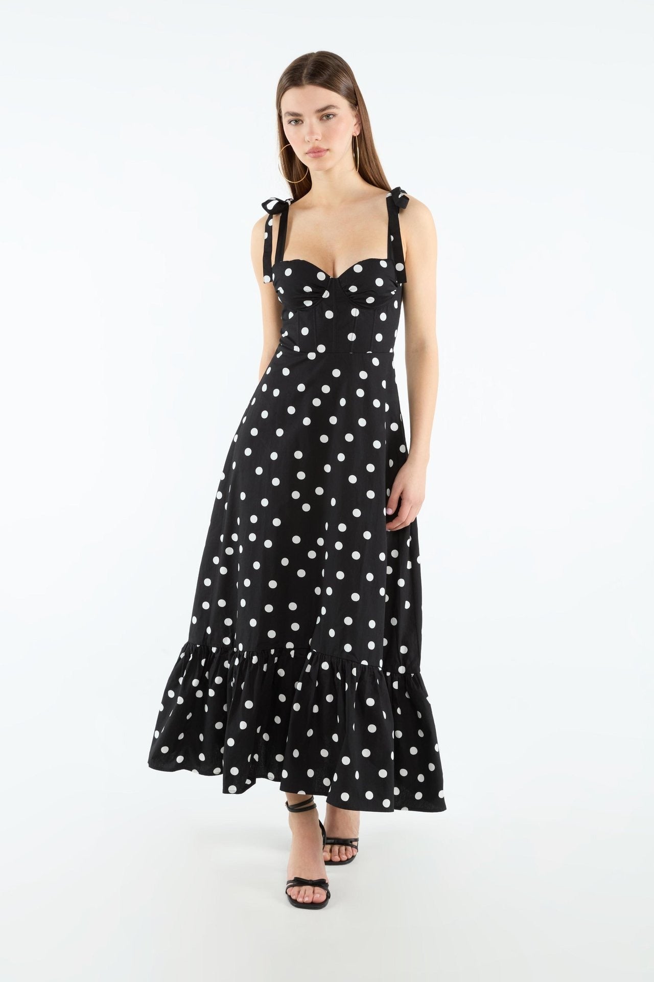 vestido midi evasê