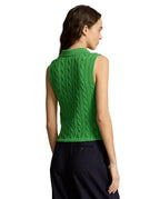 Camisa polo cropped de tricô